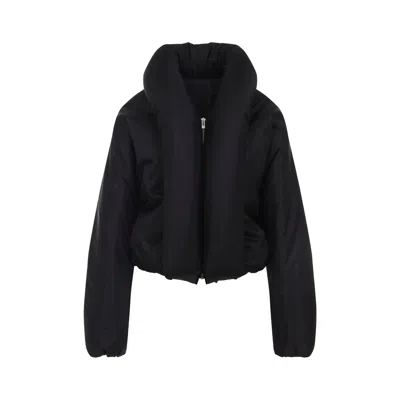 Alaïa Insulated Long Sleeve High Collar Jacket In Black