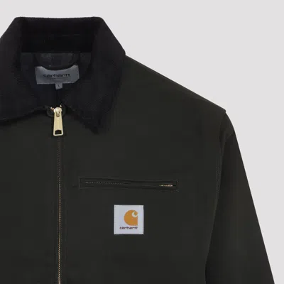 Carhartt Olive Green Cotton Detroit Jacket In Black