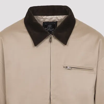 Mastermind Japan Mj Aviator Corduroy-collar Cotton Jacket In Neutral
