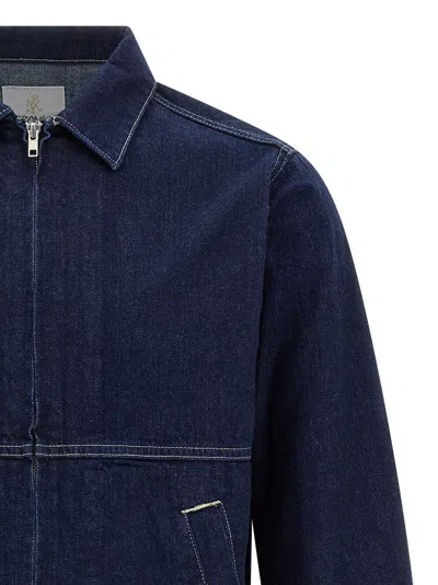 Gramicci Japanese Slub Zip-up Denim Jacket In Blue
