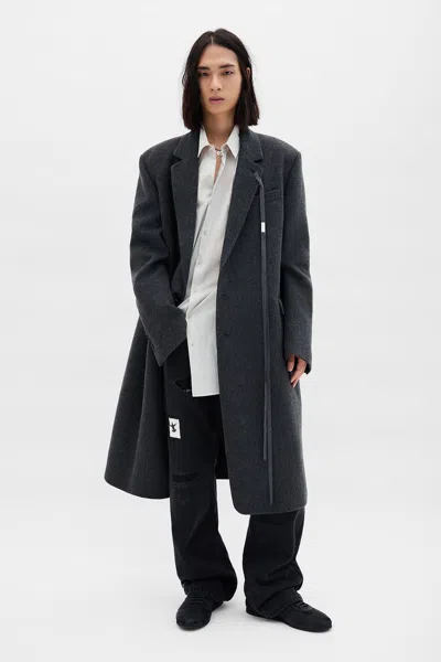 Ann Demeulemeester Viv Notched-lapel Single-breasted Coat In Gray