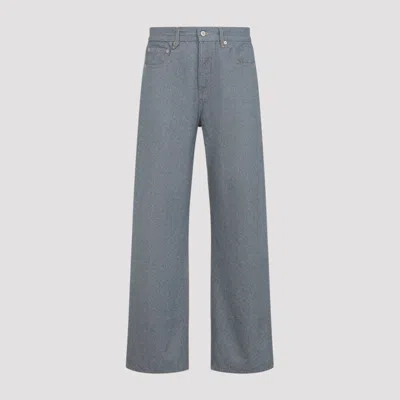 Jacquemus Straight Cut Denim Trousers Pockets In Blue