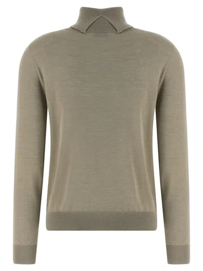Peserico Jewel Pocket Turtleneck Sweater Sweaters And Cardigans Gray In Gray