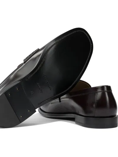Henderson Baracco Leather Penny Loafers In Blue