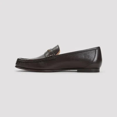 Chloé Logo Icon Leather Loafers In Brown