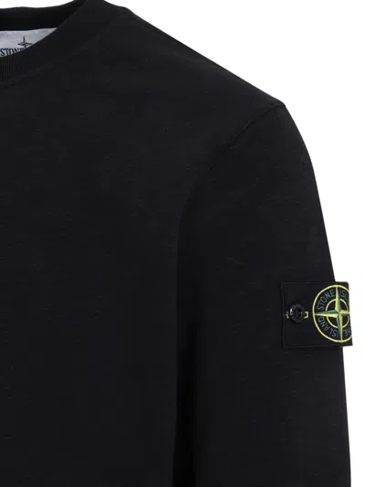 Stone Island Logo Cotton Crewneck Sweatshirt