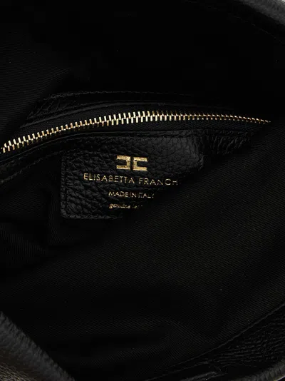 Elisabetta Franchi Logo Shoulder Bag Shoulder Bags Black In Black