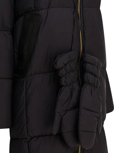 Max&moi Long Down Jacket With Over Hood Coats Black