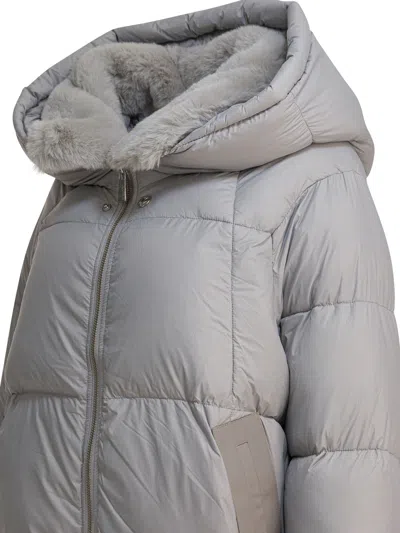Max&moi Long Down Jacket With Over Hood Coats Grey