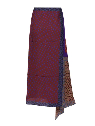 Dries Van Noten Long Wrap Scarf-skirt In Silk Skirts Multicolor In Multi