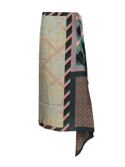 Dries Van Noten Long Wrap Scarf-skirt In Silk Skirts Multicolor In Multi