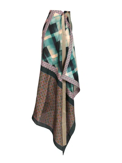 Dries Van Noten Long Wrap Scarf-skirt In Silk Skirts Multicolor In Multi