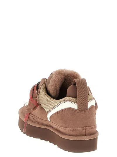 Ugg Ribbon-lace Leather Sneakers In Brown