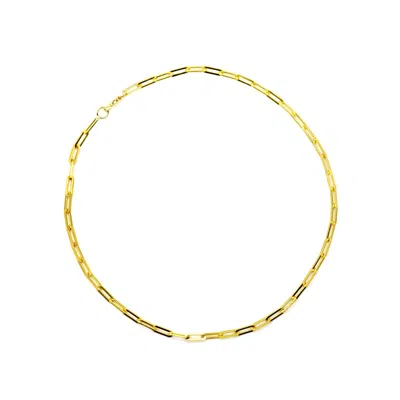 Vicstonenyc Fine Jewelry Women's Dainty Paperclip Chain Gold Vermeil Bracelet In Gold