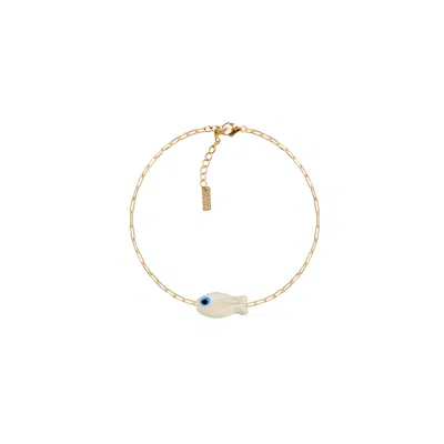 Adriana Pappas Designs Women's White Fishy Chain Bracelet - Ivory In White