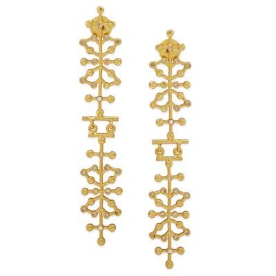 Dhwani Bansal Women's Gold / White Gold Auro Earrings With Zirconia In Gold