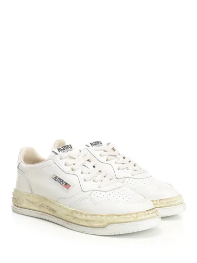 Autry Medalist Low Vintage X Mihara Yasuhiro White Sneakers With Handcrafted Sole In Leather Man In White