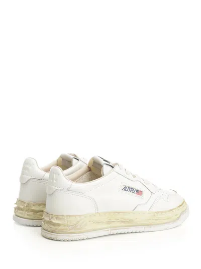 Autry Medalist Low Vintage X Mihara Yasuhiro White Sneakers With Handcrafted Sole In Leather Man In White