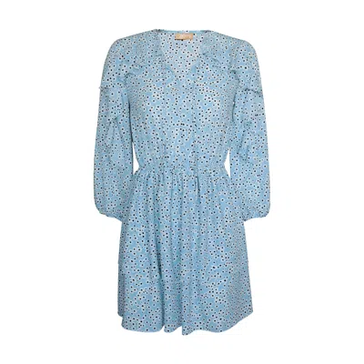 2kstyle Women's Biatrice Floral Print Ruffled Mini Dress - Blue In Blue