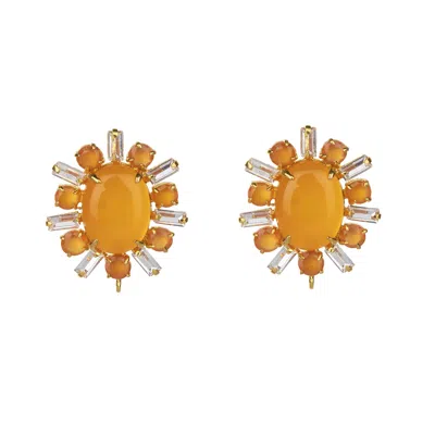 Bounkit Women's Gold Raina Studs Carnelian In Gold