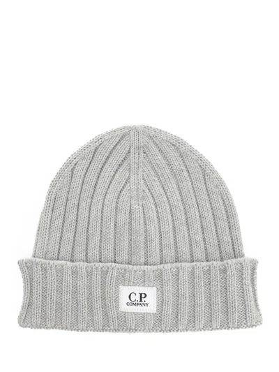C.p. Company Merino Wool Hat Hats Grey In Gray
