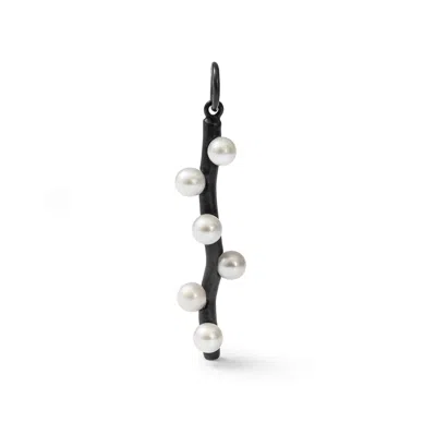 German Kabirski Women's Black / White Kralen White Micro Pearl Pendant In Multi