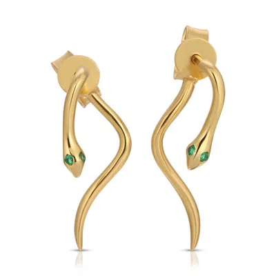 Native Gem Women's Gold Snake Charmer Earrings