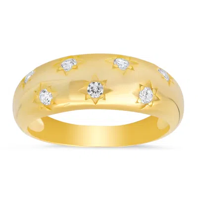 Kylie Harper Women's Gold Celestial Diamond Cz Dome Ring In Gold
