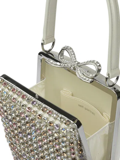 Self-portrait Mini Multi Crystal Hand Bag Handbags Silver