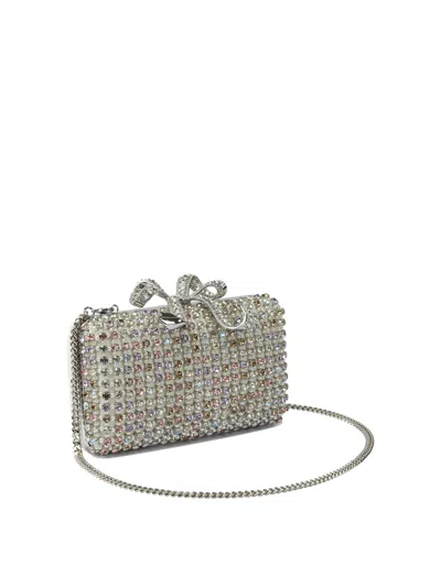 Self-portrait Rectangular Rhinestone-embellished Clutch Bag With Bow Clasp In Multi