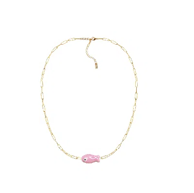 Adriana Pappas Designs Women's Fishy Chain Choker - Pink In Pink