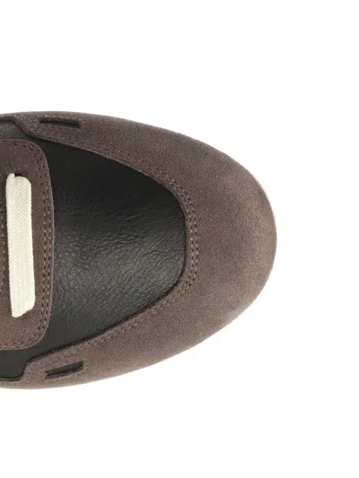 Rick Owens Panelled Suede And Leather Sneakers In Multi