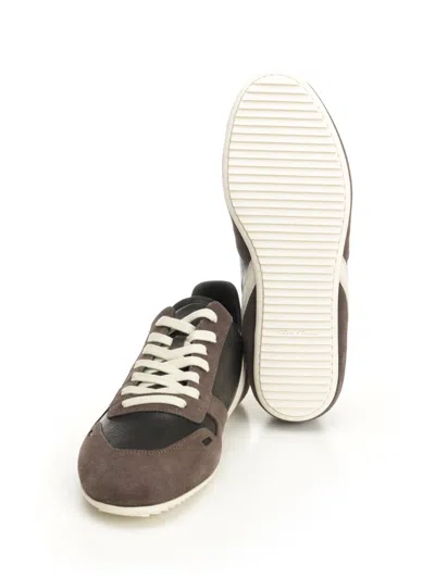 Rick Owens Panelled Suede And Leather Sneakers In Multi