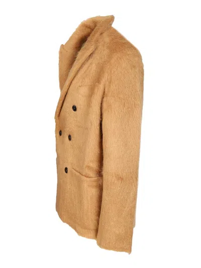 Tom Ford Double-breasted Cashmere And Mohair Jacket In Brown