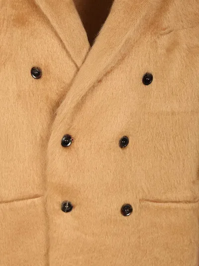 Tom Ford Double-breasted Cashmere And Mohair Jacket In Brown