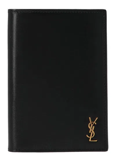 Saint Laurent Monogram Passport Holder Home & Lifestyle Black In Black