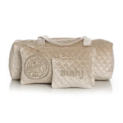 Sidney Byron Women's Quilted Velvet Mahjong Bag Travel Set - Silver In Silver