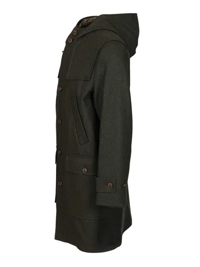 Fay Wool And Cashmere Coat In Green