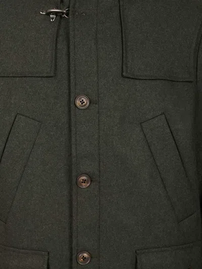 Fay Wool And Cashmere Coat In Green