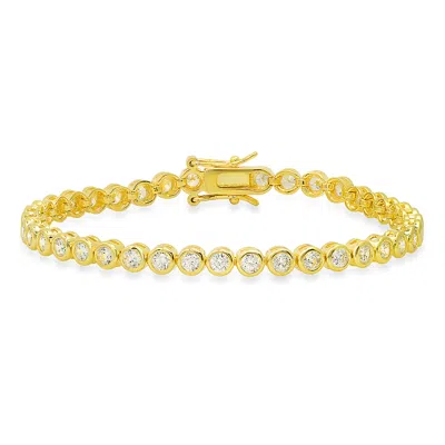 Kylie Harper Women's Gold Bezel Set Diamond Cz Tennis Bracelet In Gold