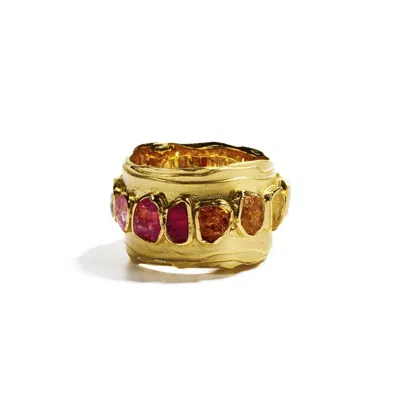 German Kabirski Women's Red / Gold Lamie Sapphire & Chrysoberyl Ring In Multi