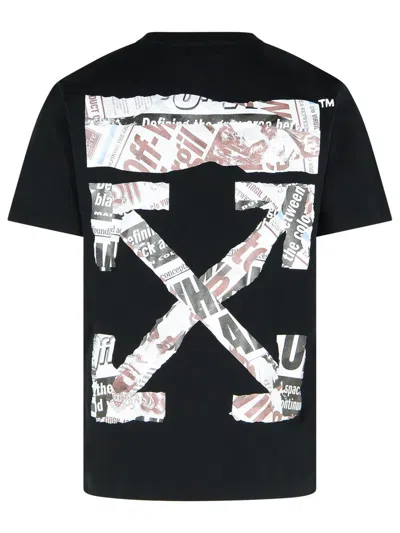 Off-white Graphic Print Crew Neck Cotton T-shirt In Black