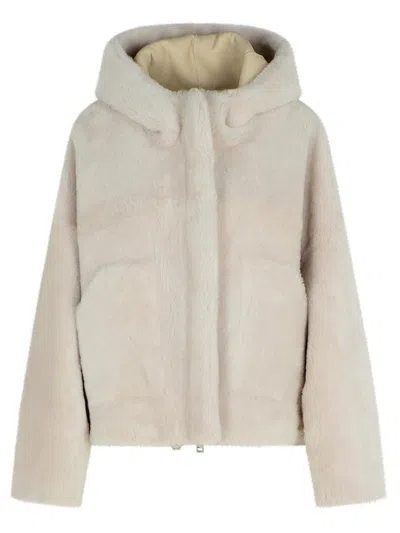 Blancha Hoodie Jacket With Pockets In White