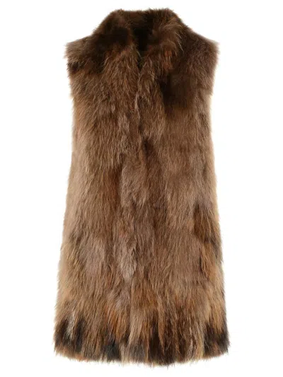 Bully Camel Raccoon Fur In Brown