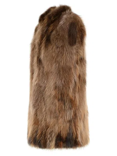 Bully Camel Raccoon Fur In Brown