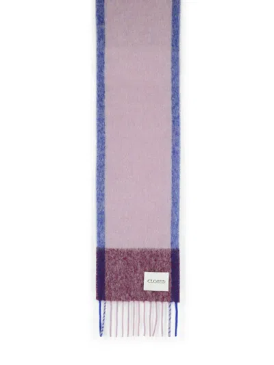 Closed Multicolor Alpaca Blend Scarf In Pink