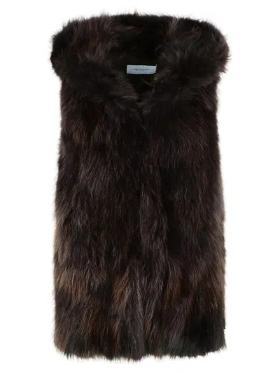 Bully Raccoon Cacao Fur Coat In Brown