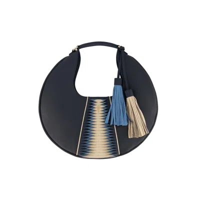 Otrera Women's Blue Libertas Navy Leather Shoulder Bag In Blue