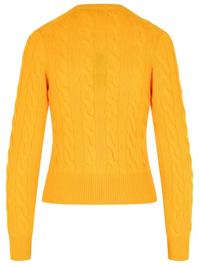 Polo Ralph Lauren Long Sleeve Crewneck Cardigan In Yellow