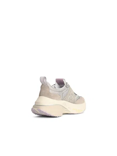 Premiata 'hill' Grey Suede Blend Sneakers In Neutral